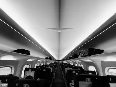 Interior of the Shinkansen ("bullet train")